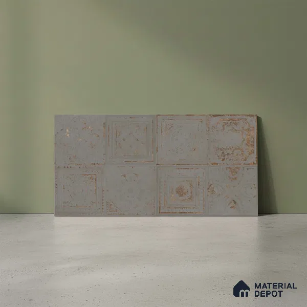 Highlighter Wall Tile TL 06531 F G Lux Grey Decor 2 ft x 1 ft Ceramic Matte Finish - 8 mm | Suitable for Kitchen, Bathroom & Balcony Walls
