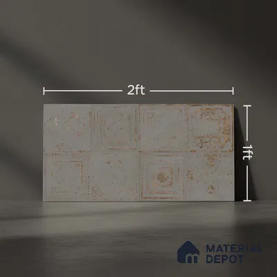 Highlighter Wall Tile TL 06531 F G Lux Grey Decor 2 ft x 1 ft Ceramic Matte Finish - 8 mm | Suitable for Kitchen, Bathroom & Balcony Walls