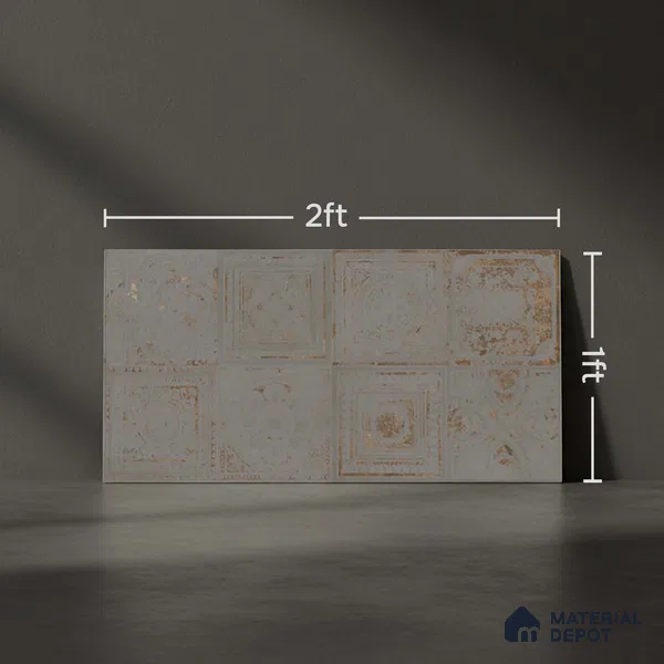 Highlighter Wall Tile TL 06531 F G Lux Grey Decor 2 ft x 1 ft Ceramic Matte Finish - 8 mm | Suitable for Kitchen, Bathroom & Balcony Walls