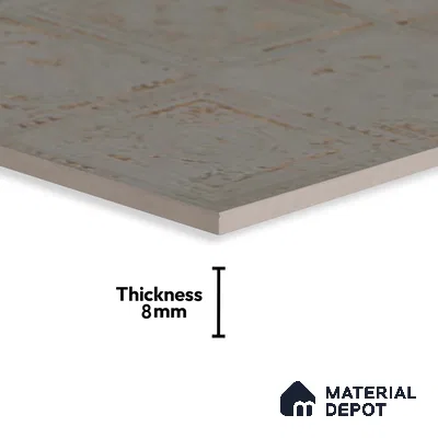 Highlighter Wall Tile TL 06531 F G Lux Grey Decor 2 ft x 1 ft Ceramic Matte Finish - 8 mm | Suitable for Kitchen, Bathroom & Balcony Walls