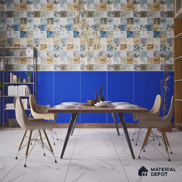 TL 00700 Blue Mystic Series Sky Blue Matte Finish 4 ft x 2 ft Full Body Vitrified Tile - 9 mm (Sample)