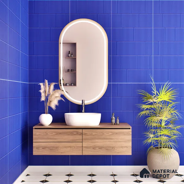 TL 00700 C Blue Mystic Series Aqua Blue Matte Finish 4 ft x 2 ft Full Body Vitrified Tile - 9 mm (Sample)