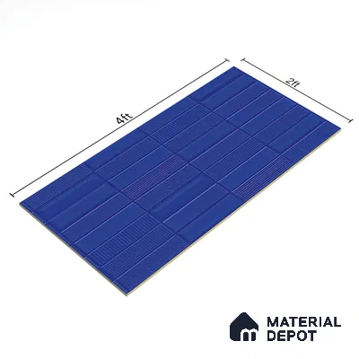 TL 00700 F Blue Mystic Series Pattern 5 Blue Chrome Finish 4 ft x 2 ft Full Body Vitrified Tile - 9 mm (Sample)
