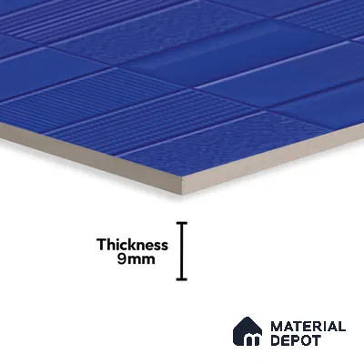 TL 00700 F Blue Mystic Series Pattern 5 Blue Chrome Finish 4 ft x 2 ft Full Body Vitrified Tile - 9 mm (Sample)