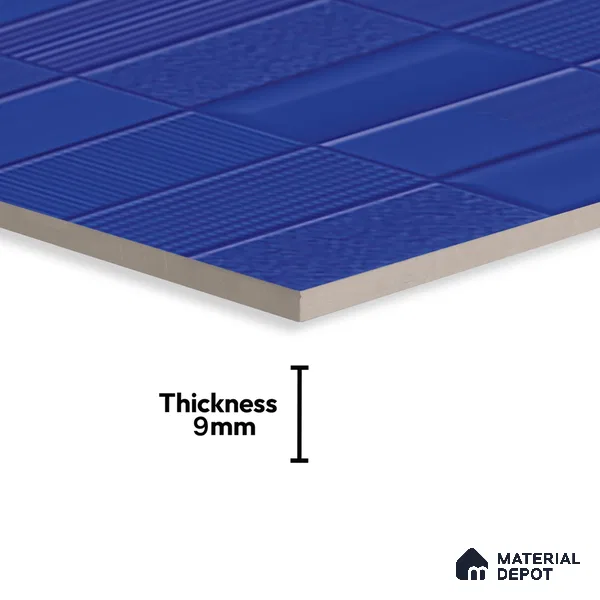 TL 00700 F Blue Mystic Series Pattern 5 Blue Chrome Finish 4 ft x 2 ft Full Body Vitrified Tile - 9 mm (Sample)