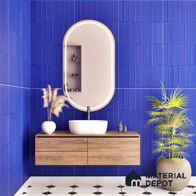 TL 00700 F Blue Mystic Series Pattern 5 Blue Chrome Finish 4 ft x 2 ft Full Body Vitrified Tile - 9 mm (Sample)