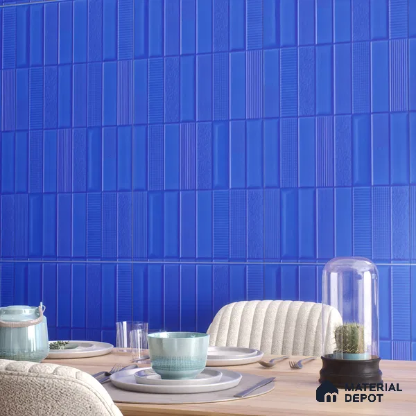 TL 00700 F Blue Mystic Series Pattern 5 Blue Chrome Finish 4 ft x 2 ft Full Body Vitrified Tile - 9 mm (Sample)