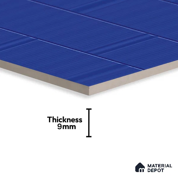TL 00700 G Blue Mystic Series Pattern 6 Blue Chrome Finish 4 ft x 2 ft Full Body Vitrified Tile - 9 mm (Sample)