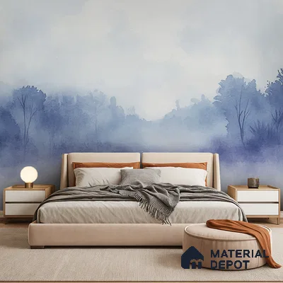 Morning Fog Design | WP 04158 Canvas Texture Finish Abstract Style luxurious Customized size Wallpaper | 250 GSM WP01CNF Paper | (MOQ = 30 Sq. Ft.)