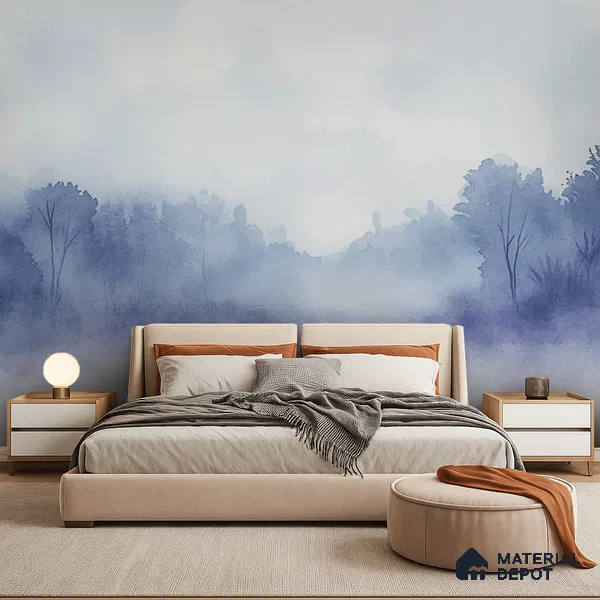 Morning Fog Design | WP 04158 Canvas Texture Finish Abstract Style luxurious Customized size Wallpaper | 250 GSM WP01CNF Paper | (MOQ = 30 Sq. Ft.)