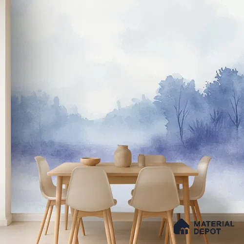 Morning Fog Design | WP 04158 B Non Woven Matte Finish Abstract Style Premium Customized size Wallpaper | 150 GSM WP01MTF Paper | (MOQ = 30 Sq. Ft.)
