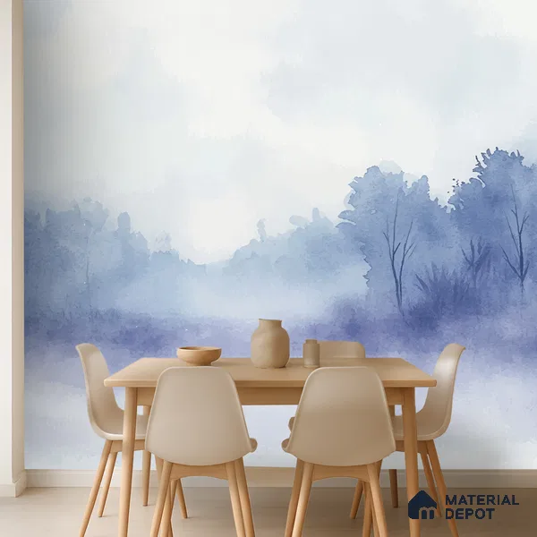 Morning Fog Design | WP 04158 Canvas Texture Finish Abstract Style luxurious Customized size Wallpaper | 250 GSM WP01CNF Paper | (MOQ = 30 Sq. Ft.)