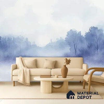 Morning Fog Design | WP 04158 Canvas Texture Finish Abstract Style luxurious Customized size Wallpaper | 250 GSM WP01CNF Paper | (MOQ = 30 Sq. Ft.)