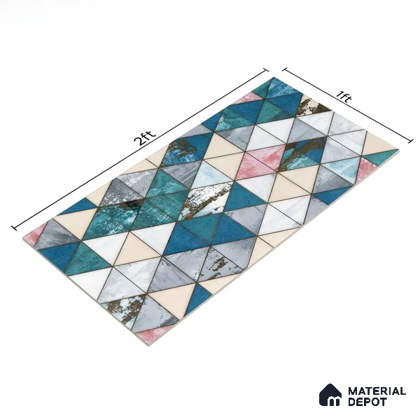 Glass Highlighter Wall Tile TL 00263 Harbour Patch 2 ft x 1 ft Glossy Finish Ceramic Tile - 9 mm | Suitable For Kitchen, Bathroom & Accent/Feature Wall