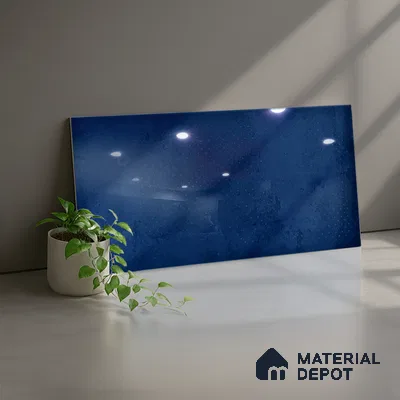 Stone Wall Tile TL 06569 Mood Dark Blue 2 ft x 1 ft Ceramic Glossy Finish - 8 mm | Suitable for Living Room, Kitchen & Bathroom