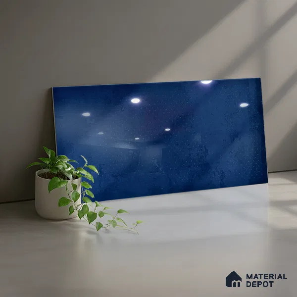 Stone Wall Tile TL 06569 Mood Dark Blue 2 ft x 1 ft Ceramic Glossy Finish - 8 mm | Suitable for Living Room, Kitchen & Bathroom
