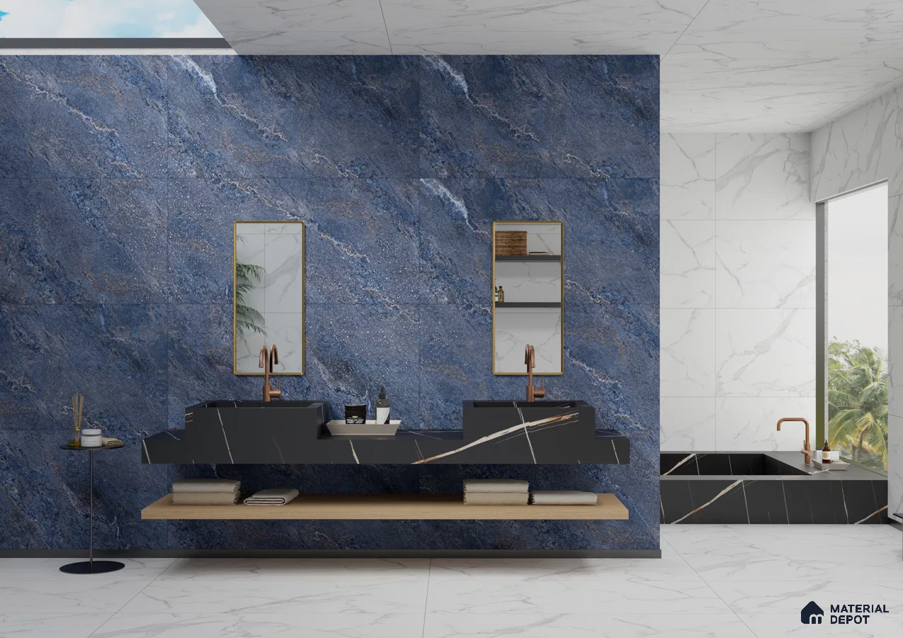 Elegant Blue Marble Bathroom Design | Material Depot