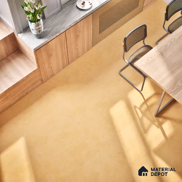 Stone Look Wall & Floor Tile TL 06614 E Neutral Mustard 4 ft x 2 ft Vitrified Matte Finish - 9 mm | Random 4 | Suitable for Living Room, Bedroom, Bathroom, Kitchen, Dining (Sample)