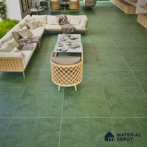 Cement Look Wall & Floor Tile TL 06614 F Neutral Verde 4 ft x 2 ft Vitrified Matte Finish - 9 mm | Random 4 | Suitable for Living Room, Bedroom, Bathroom, Kitchen, Dining