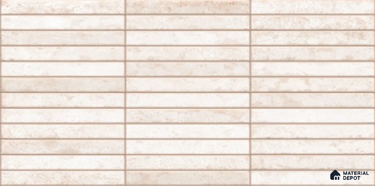Subway Wall Tile TL 06560 B Sarkel Pearl 2 ft x 1 ft Ceramic Glossy Finish - 8 mm | Suitable for Kitchen & Bathroom | Please Expect a Slight Variation of Pattern (Sample)