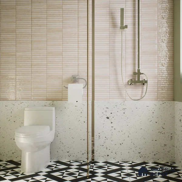 Subway Wall Tile TL 06560 B Sarkel Pearl 2 ft x 1 ft Ceramic Glossy Finish - 8 mm | Suitable for Kitchen & Bathroom | Please Expect a Slight Variation of Pattern (Sample)