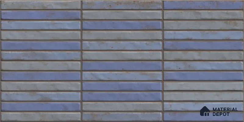 Subway Wall Tile TL 06560 Sarkel Blue 2 ft x 1 ft Ceramic Glossy Finish - 8 mm | Suitable for Kitchen & Bathroom | Please Expect a Slight Variation of Pattern