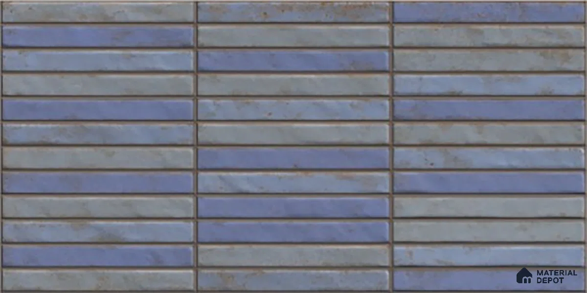 Subway Wall Tile TL 06560 Sarkel Blue 2 ft x 1 ft Ceramic Glossy Finish - 8 mm | Suitable for Kitchen & Bathroom | Please Expect a Slight Variation of Pattern