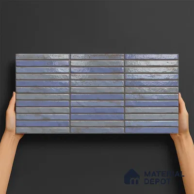 Subway Wall Tile TL 06560 Sarkel Blue 2 ft x 1 ft Ceramic Glossy Finish - 8 mm | Suitable for Kitchen & Bathroom | Please Expect a Slight Variation of Pattern