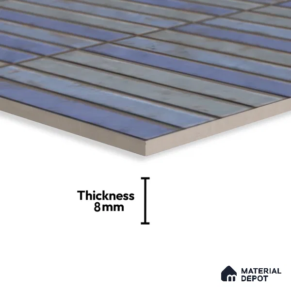 Subway Wall Tile TL 06560 Sarkel Blue 2 ft x 1 ft Ceramic Glossy Finish - 8 mm | Suitable for Kitchen & Bathroom | Please Expect a Slight Variation of Pattern
