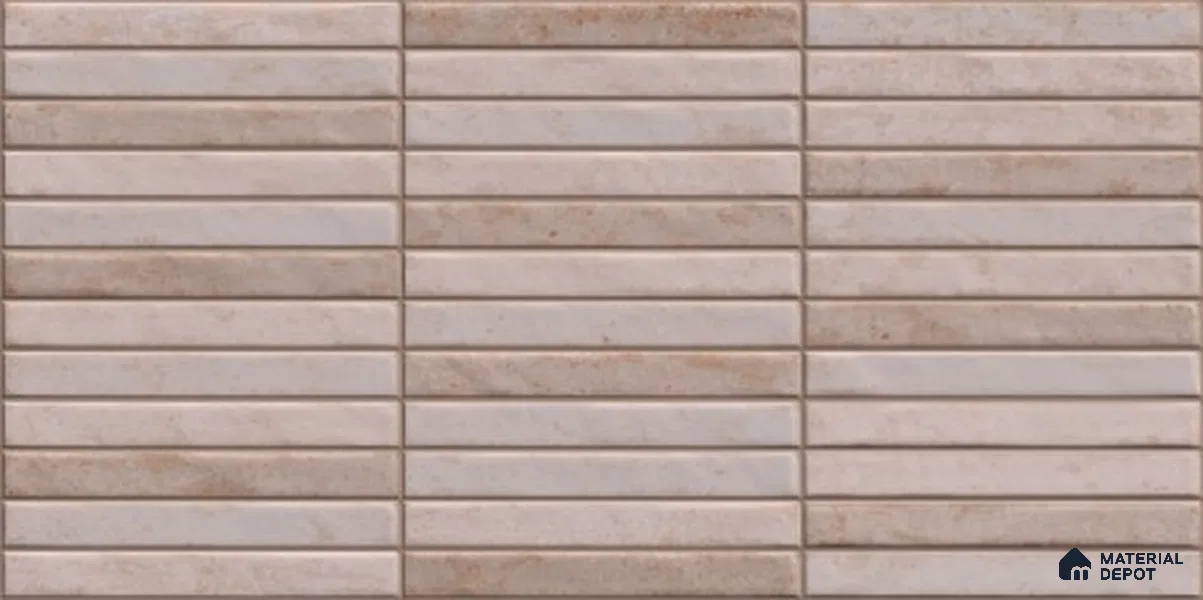 Subway Wall Tile TL 06560 C Sarkel Grey 2 ft x 1 ft Ceramic Glossy Finish - 8 mm | Suitable for Kitchen & Bathroom | Please Expect a Slight Variation of Pattern (Sample)