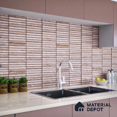 Subway Wall Tile TL 06560 C Sarkel Grey 2 ft x 1 ft Ceramic Glossy Finish - 8 mm | Suitable for Kitchen & Bathroom | Please Expect a Slight Variation of Pattern (Sample)