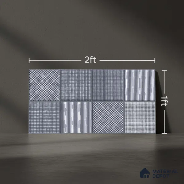 Highlighter Wall Tile TL 06526 NG Mandavi Royal Blue HL 2 ft x 1 ft Ceramic Matte Finish - 8 mm | Suitable for Living Room, Kitchen & Bathroom (Sample)