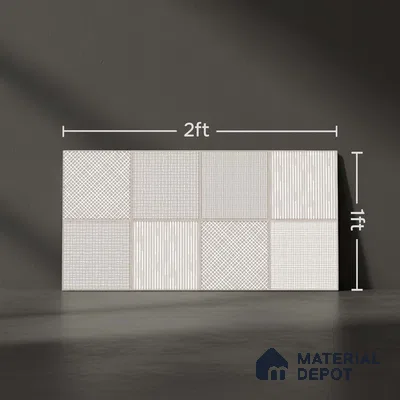 Faux Subway Wall Tile TL 06526 C Mandavi Royal Grey 2 ft x 1 ft Ceramic Matte Finish - 8 mm | Suitable For Kitchen Backsplash, Bathroom & Basin Accent