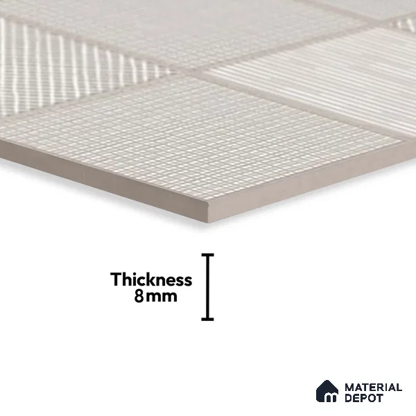 Faux Subway Wall Tile TL 06526 C Mandavi Royal Grey 2 ft x 1 ft Ceramic Matte Finish - 8 mm | Suitable For Kitchen Backsplash, Bathroom & Basin Accent