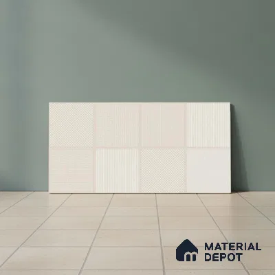Highlighter Wall Tile TL 06526 E NG Mandavi Royal Ivory HL 2 ft x 1 ft Ceramic Matte Finish - 8 mm | Suitable for Living Room, Kitchen & Bathroom (Sample)