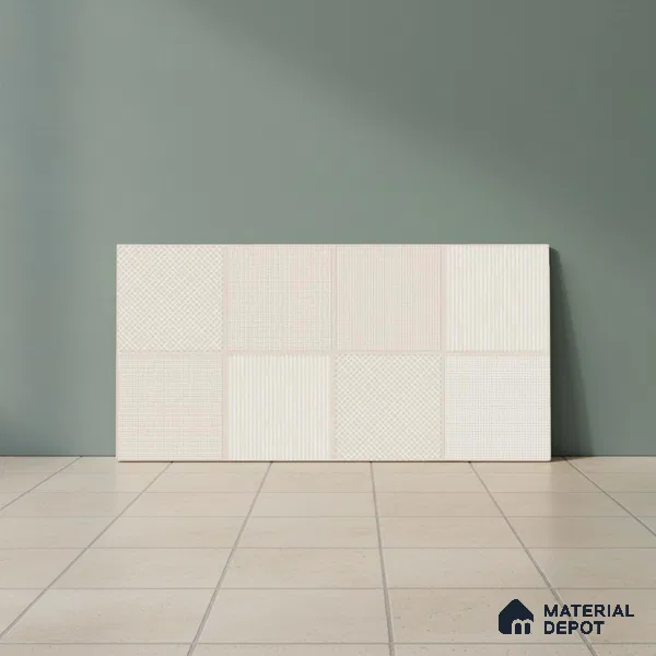 Highlighter Wall Tile TL 06526 E NG Mandavi Royal Ivory HL 2 ft x 1 ft Ceramic Matte Finish - 8 mm | Suitable for Living Room, Kitchen & Bathroom (Sample)
