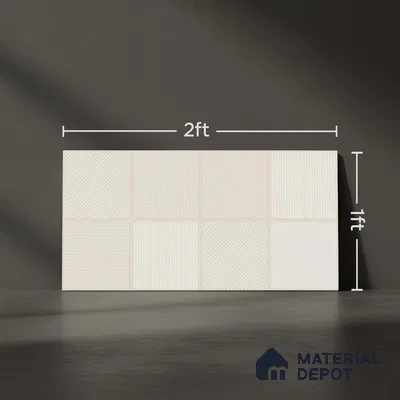 Highlighter Wall Tile TL 06526 E NG Mandavi Royal Ivory HL 2 ft x 1 ft Ceramic Matte Finish - 8 mm | Suitable for Living Room, Kitchen & Bathroom (Sample)