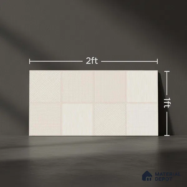 Highlighter Wall Tile TL 06526 E NG Mandavi Royal Ivory HL 2 ft x 1 ft Ceramic Matte Finish - 8 mm | Suitable for Living Room, Kitchen & Bathroom (Sample)