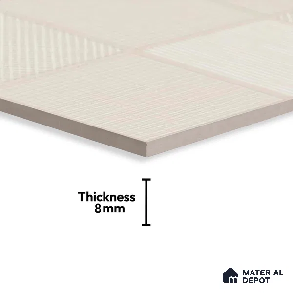 Highlighter Wall Tile TL 06526 E NG Mandavi Royal Ivory HL 2 ft x 1 ft Ceramic Matte Finish - 8 mm | Suitable for Living Room, Kitchen & Bathroom (Sample)