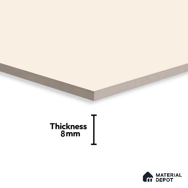 Plain Wall Tile TL 06526 F Mandavi Royal Ivory 2 ft x 1 ft Ceramic Matte Finish - 8 mm | Suitable for Living Room, Kitchen & Bathroom (Sample)