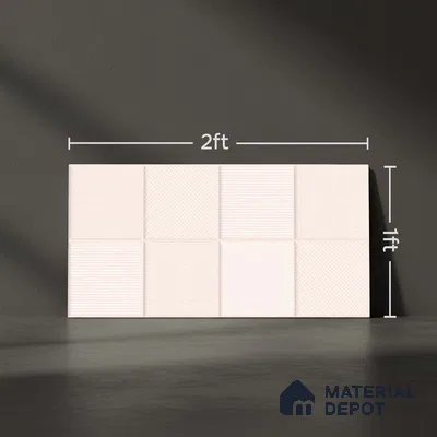 Highlighter Wall Tile TL 06526 G NG Mandavi Royal Pink HL 2 ft x 1 ft Ceramic Matte Finish - 8 mm | Suitable for Living Room, Kitchen & Bathroom (Sample)