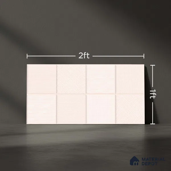Highlighter Wall Tile TL 06526 G NG Mandavi Royal Pink HL 2 ft x 1 ft Ceramic Matte Finish - 8 mm | Suitable for Living Room, Kitchen & Bathroom (Sample)