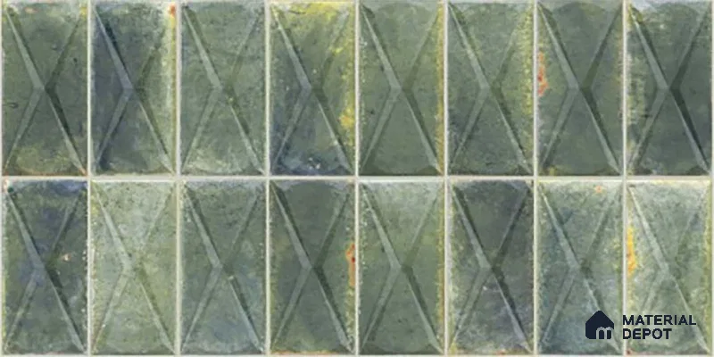 Highlighter Wall Tile TL 06537 B Beleza Green 2 ft x 1 ft Ceramic Matte Finish - 8 mm | Suitable For Kitchen Backsplash, Bathroom & Basin Accent