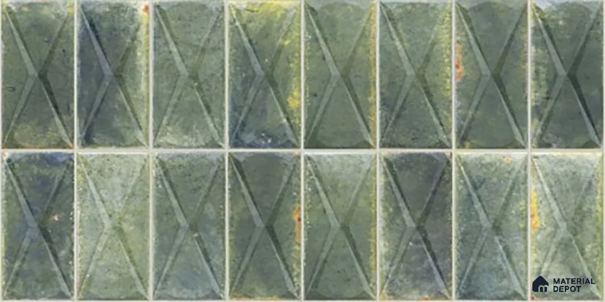 Highlighter Wall Tile TL 06537 B Beleza Green 2 ft x 1 ft Ceramic Matte Finish - 8 mm | Suitable For Kitchen Backsplash, Bathroom & Basin Accent