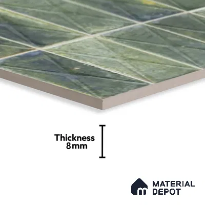 Highlighter Wall Tile TL 06537 B Beleza Green 2 ft x 1 ft Ceramic Matte Finish - 8 mm | Suitable For Kitchen Backsplash, Bathroom & Basin Accent