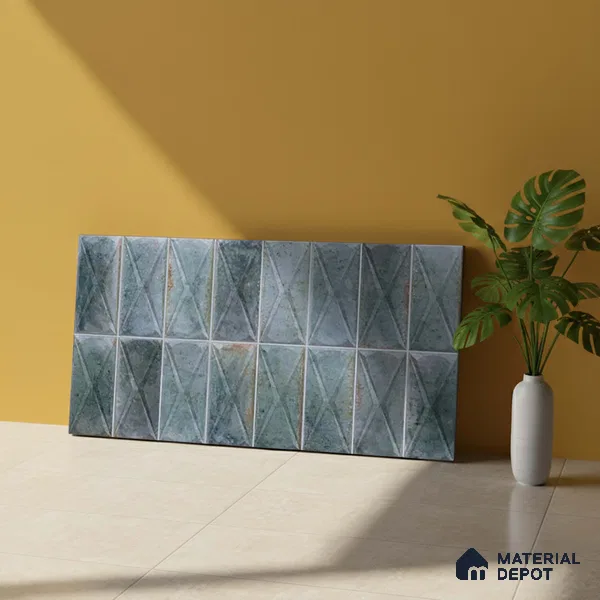 Highlighter Wall Tile TL 06537 Beleza Aqua 2 ft x 1 ft Ceramic Matte Finish - 8 mm | Suitable For Kitchen Backsplash, Bathroom & Basin Accent