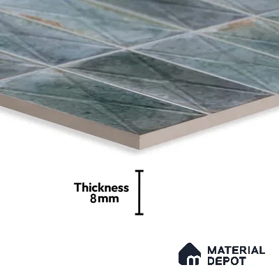 Highlighter Wall Tile TL 06537 Beleza Aqua 2 ft x 1 ft Ceramic Matte Finish - 8 mm | Suitable For Kitchen Backsplash, Bathroom & Basin Accent