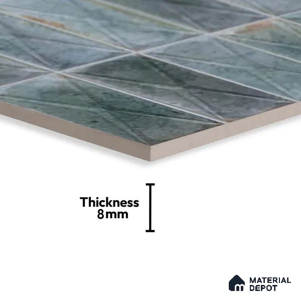 Highlighter Wall Tile TL 06537 Beleza Aqua 2 ft x 1 ft Ceramic Matte Finish - 8 mm | Suitable For Kitchen Backsplash, Bathroom & Basin Accent