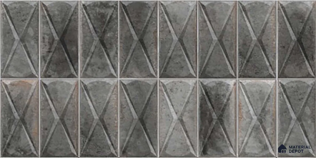Highlighter Wall Tile TL 06537 C Beleza Black 2 ft x 1 ft Ceramic Matte Finish - 8 mm | Suitable For Kitchen Backsplash, Bathroom & Basin Accent