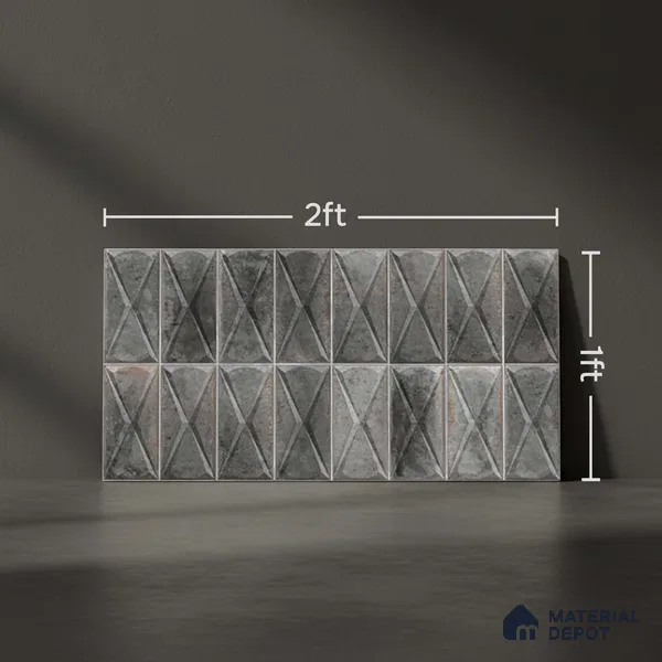 Highlighter Wall Tile TL 06537 C Beleza Black 2 ft x 1 ft Ceramic Matte Finish - 8 mm | Suitable For Kitchen Backsplash, Bathroom & Basin Accent